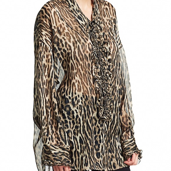 R13 drop neck tuxedo shirt. XXS - Picture 8 of 14